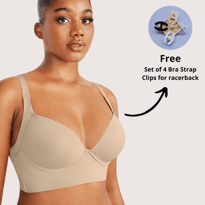 Chic Deep Cup Bra with Shapewear Integration to Hide Back Fat